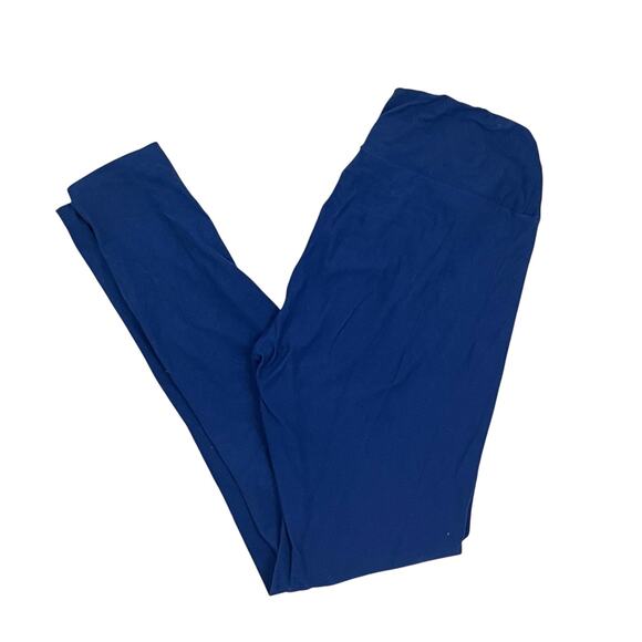 Lularoe Solid Navy Blue Leggings One Size OS Pull On Elastic Waistband - Picture 1 of 4